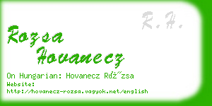 rozsa hovanecz business card